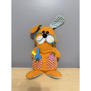 Vintage 1976 Playskool Milton‎ Bradley Dress Up Dog Plush! 12" Stuffed Toy